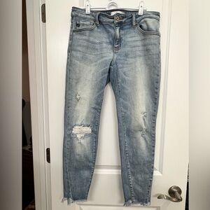 KanCan Light Blue Distressed Skinny Jeans Size 13 Womens